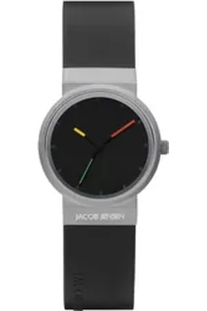 Jacob Jensen Titanuhr Damen Armbanduhr TITANIUM 657 schwarz D. 29mm Silikonband schwarz