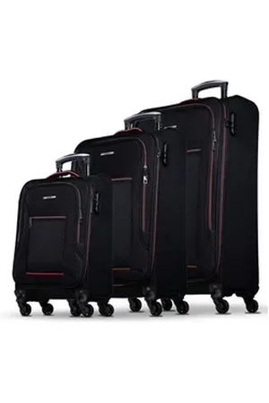 Nowi Trolley Weichschalenkoffer mit Rollen & Zahlenschloss – leicht & robust, Telekopgriff rot|schwarz 189 cm
