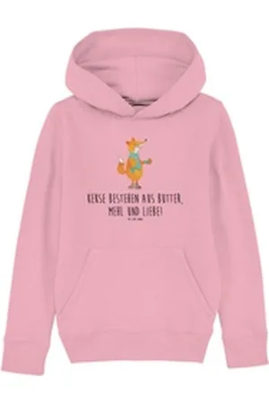 Mr. & Mrs. Panda Hoodie Fuchs Keks 7-8 Jahre (122/128) - Cotton Pink - Geschenk, Backen Spruc (1-tlg) rosa 7-8 Jahre (122/128)