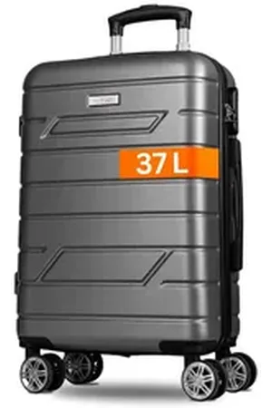Nowi Koffer Leichter Hartschalenkoffer mit Rollen & Zahlenschloss – Trolley Set grau 58 cm