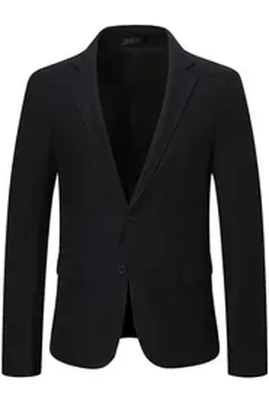 Allthemen Sakko Herren Sportlicher Sakko Stretch Streifen Blazer für Freizeit schwarz S