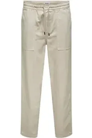 Only & Sons Stoffhose - weite Baggy Hose mit Kordelzug - ONSSINUS LOOSE grau L