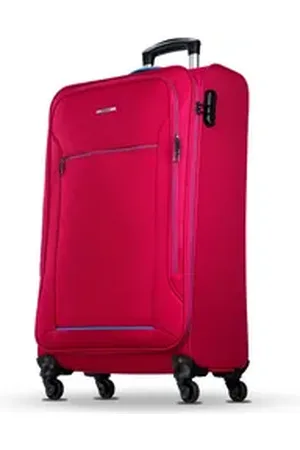 Nowi Trolley Weichschalenkoffer mit Rollen & Zahlenschloss – leicht & robust, Telekopgriff blau|rot 75 cm