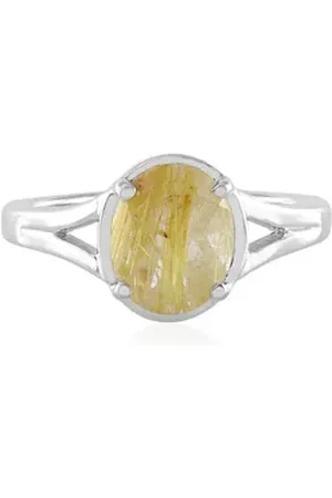 Cavill Silberring Raffinierter brasilianischer Rutilquarz Silberring, 1,575ct (1-tlg) beige|silberfarben 53