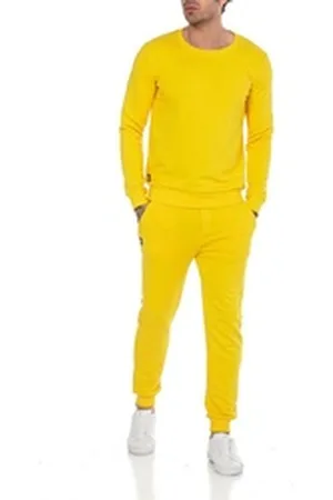 Redbridge Jogginganzug Red Bridge Herren Jogginganzug Set Sweatshirt Hose Premium Basic (Spar-Set, 2-tlg), Premium Qualität, gemütlich, vielseitig gelb XXL