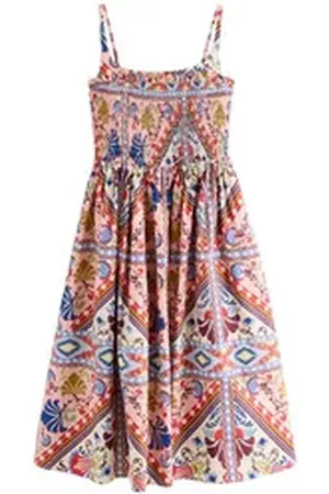 Next Midikleid Gesmoktes Midikleid mit Karree-Ausschnitt (1-tlg) rosa 46 (GB: 18)
