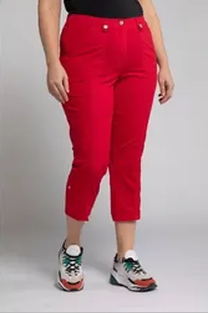 Ulla Popken Funktionshose 7/8-Cargohose Krempelriegel Komfortbund rot 46