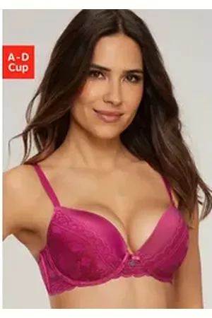 QS by s.Oliver Push-up-BH Adèle mit graphischer Spitze und Metallaccessoire, Dessous lila 80