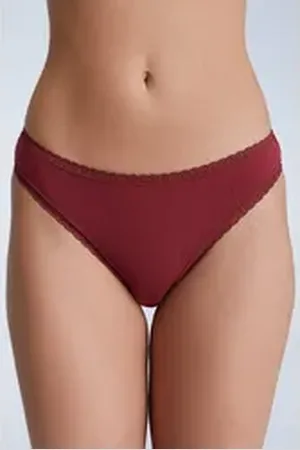 Albero Natur Slip Jacquard Slip mit Spitze (6er Pack) rot S
