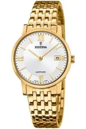 Festina Quarzuhr F20021/1 Damen-Uhr Swiss Made Analog Quarz mit Edelstahl-Armband