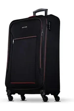 Nowi Trolley Weichschalenkoffer mit Rollen & Zahlenschloss – leicht & robust, Telekopgriff rot|schwarz 75 cm