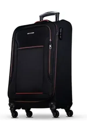 Nowi Trolley Weichschalenkoffer mit Rollen & Zahlenschloss – leicht & robust, Telekopgriff rot|schwarz 64 cm