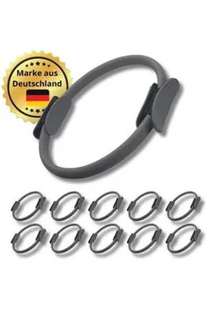 Bennett Winch Pilates-Ring Ganzkörpertraining im Set (2, 5 oder 10 Stück), Umweltfreundlich (10-tlg), Ideal für jedes Geschlecht, jedes Alter und jedes Trainingslevel grau