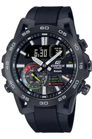 Casio EDIFICE Smartwatch, Armbanduhr, Herrenuhr, Bluetooth, Stoppfunktion, Weltzeit, digital schwarz
