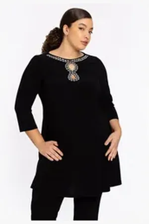 Yoek Tunika Damen Tunika lockere Passform schwarz 42/44