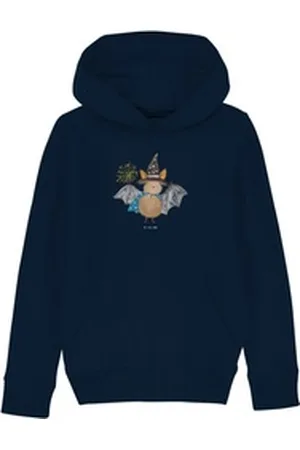 Mr. & Mrs. Panda Hoodie Fledermaus Zauberer 7-8 Jahre (122/128) - French Navy - Geschenk, Jun (1-tlg) blau 7-8 Jahre (122/128)