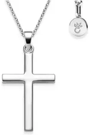 Amoonic Kreuzkette Halskette Mädchen Jungen Silber 925 mit Kreuzanhänger Kommunion Taufe (individuell anpassbare Halskettenlänge) silberfarben