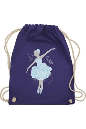 Shirtracer Turnbeutel Ballerina - grau/blau, Tanzen Geschenk lila