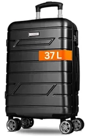 Nowi Koffer Leichter Hartschalenkoffer mit Rollen & Zahlenschloss – Trolley Set schwarz 58 cm