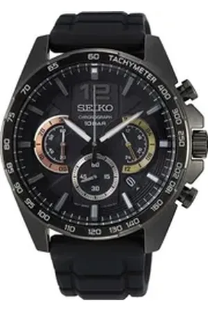 Seiko Chronograph SSB349P1, Armbanduhr, Quarzuhr, Herrenuhr, Datum, Stoppfunktion schwarz