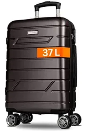 Nowi Koffer Leichter Hartschalenkoffer mit Rollen & Zahlenschloss – Trolley Set braun 58 cm