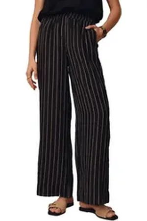 Next Palazzohose Schlupfhose mit weitem Bein aus 100 % Leinen (1-tlg) schwarz 31