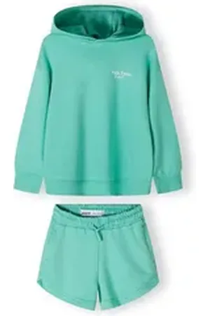 Minoti Sweatanzug Set Kapuzenpulli und Shorts (3y-14y) grün 122-128cm