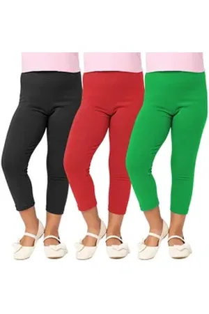 Merry Style Leggings Mädchen Caprihose 3/4 Hosen aus Baumwolle MS10-226 (1-tlg) bequem, elastischer Bund bunt|grün|rot|schwarz 110