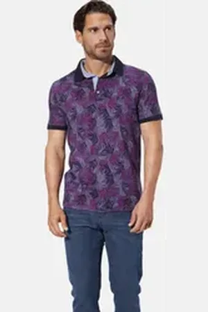 BABISTA Poloshirt GARLEN mit Blättermuster lila S (44/46)