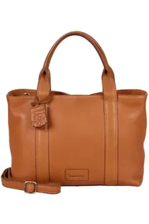 Burkely Schultertasche Handbag, aus echtem Leder braun