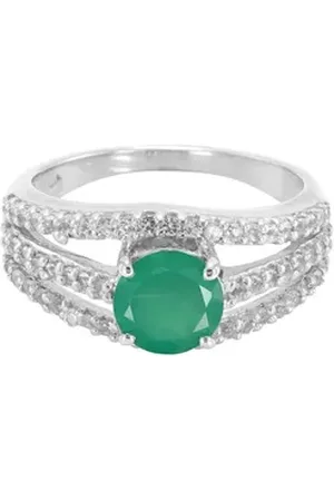 Cavill Silberring Grüner Chalcedon Sterling Silber Ring (1-tlg) beige|silberfarben