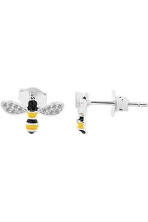 Akzent Ohrring-Set Maja "Maja" Sterlingsilber Kinderohrstecker Biene mit Emaille & (Paar), Kinder Ohrring silberfarben