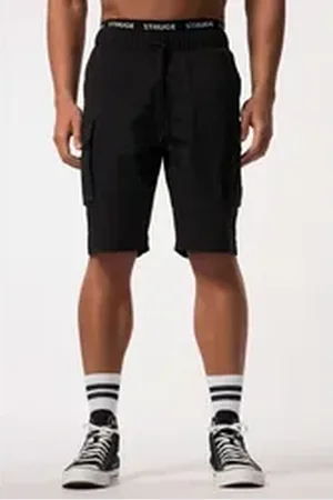STHUGE Sweathose Cargo-Bermuda Elastikbund Nylon bis 8 XL schwarz 6XL