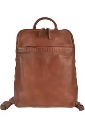 Bear Design Freizeitrucksack "Ivanka" Rucksack Leder 30x36cm Damenrucksack, sportlich, knautschig weiches Leder braun