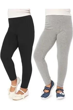Merry Style Leggings Mädchen Lange Hose Freizeithose mit weitem Bein MS10-130 (2-tlg) aus Viskose, elastischer Bund schwarz 122