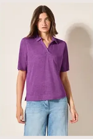 CECIL Poloshirt aus softem Materialmix rosa L (42)