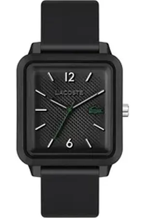 Lacoste Quarzuhr 12.12 STUDIO 2011249, Armbanduhr, Herrenuhr, Damenuhr, Mineralglas, Silikonarmband schwarz