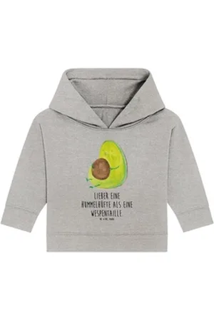 Mr. & Mrs. Panda Hoodie Avocado Pfeifen 24. - 36. Monat - Heather Grey - Geschenk, Abnehmen, (1-tlg) grau 24. - 36. Monat