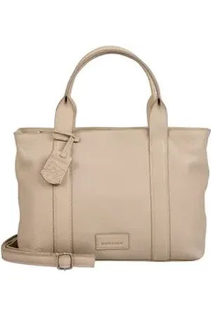Burkely Schultertasche Handbag, aus echtem Leder beige