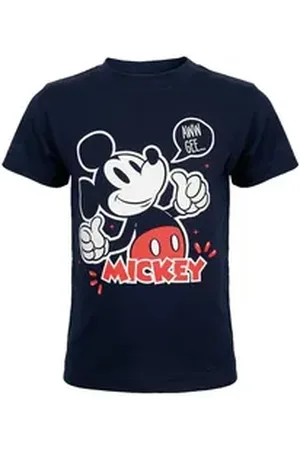 Disney Print-Shirt Mickey Mouse Kinder T-Shirt mit ikonischem Mickey Design schwarz 92
