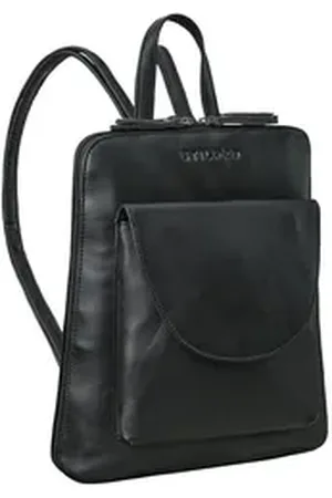 STILORD Cityrucksack "Bernice" Eleganter Rucksack Damen Leder Tagesrucksack schwarz