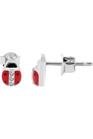 Akzent Ohrring-Set Itzel "Itzel" 925/- echt Silber Kinderohrstecker, Marienkäfer, (Paar), Kinder Ohrring silberfarben