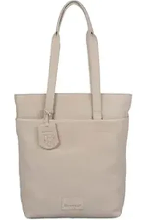 Burkely Rucksack Backpack Shopper (Set, 2-tlg), aus echtem Leder beige