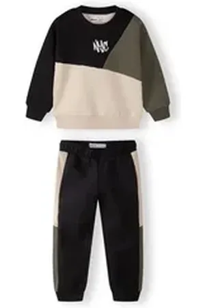 Minoti Jogginganzug Sweatshirt und Sweathosen- Set (4y-14y) schwarz 140-146cm