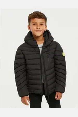 Threadboys Steppjacke Puffer Coat Jagger mit Kapuze schwarz 5-6