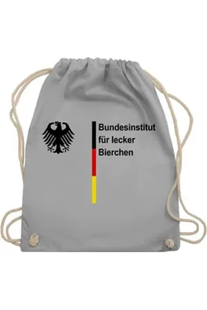 Shirtracer Turnbeutel Bundesinstitut für lecker Bierchen, Bier Saufen Sauf Malle Bierliebha, 2026 Fussball WM Fanartikel grau