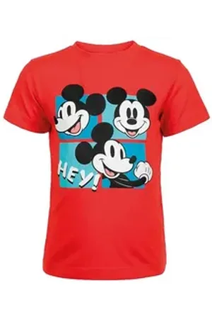 Disney Print-Shirt Mickey Mouse Kinder T-Shirt mit ikonischem Mickey Design rot 92