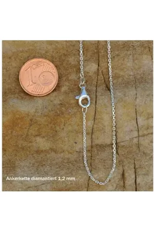 HOPLO Panzerkette Silberkette Ankerkette diamantiert Länge 45cm - Breite 3,0mm, Made in Germany silberfarben 45 cm Damengröße | 3 mm