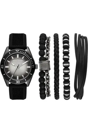 Skechers Quarzuhr SPORT BEZEL SET SR9082, (Set, 5-tlg., mit 4 dazu passenden Schmuckarmbändern), Armbanduhr, Herrenuhr, ideal auch als Geschenk, analog schwarz