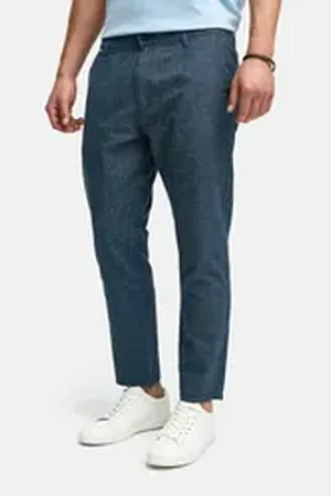 INDICODE Leinenhose INNandos mit elastischem Bund mit Knopf- und Reißverschluss L